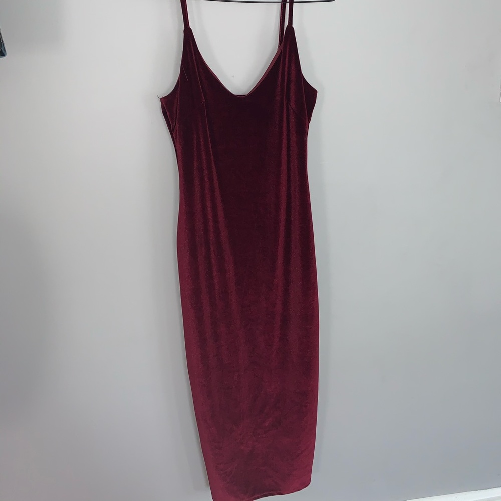 Burgundy Velvet Dress
